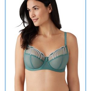 Evocative edge teal underwire bra